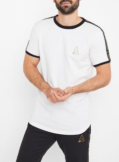 GOLDEN EQUATION Tape Detail Ringer T-Shirt White  - Image 1
