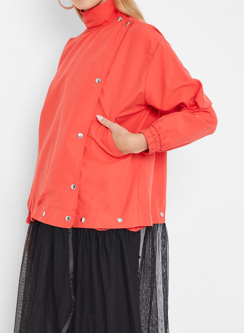 High Streets Tulle Detailed Jacket Orange/Black  - Image 4