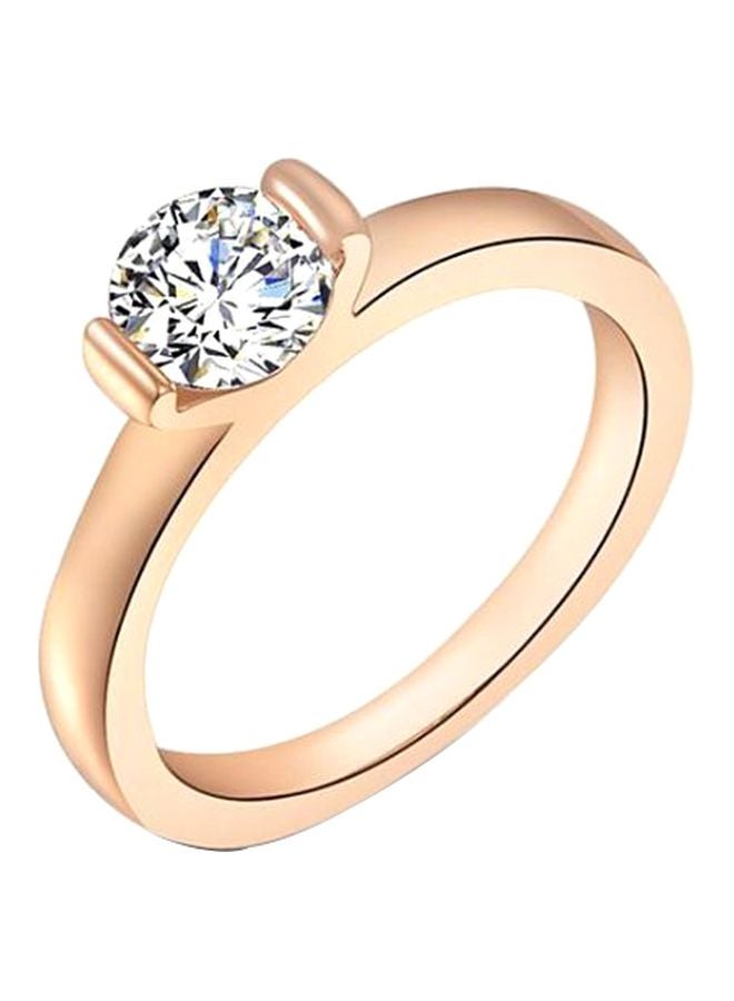 Alloy Rhinestone Studded Wedding Ring