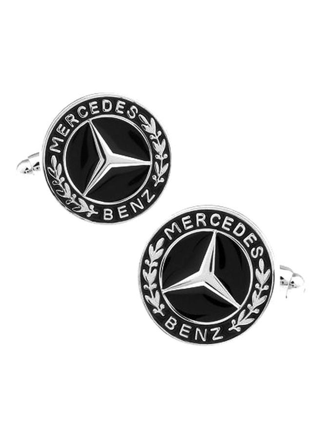 أزرار أكمام قمصان معدنية بتصميم لشعار مرسيدس بنز - Image 1