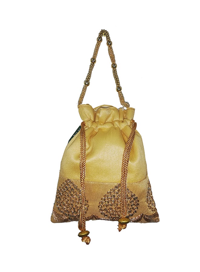 Generic - Ethnic Potli Clutch Yellow - Image 1