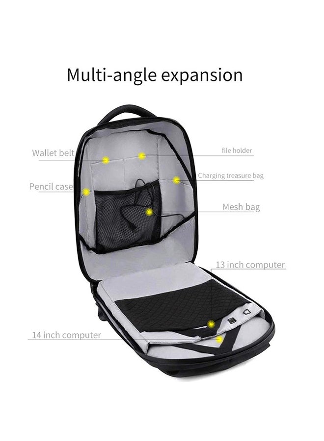 Crony Stylish Nylon Backpack Black/Blue - Image 3