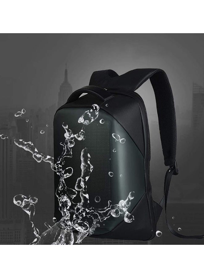 Crony Stylish Nylon Backpack Black/Blue - Image 4