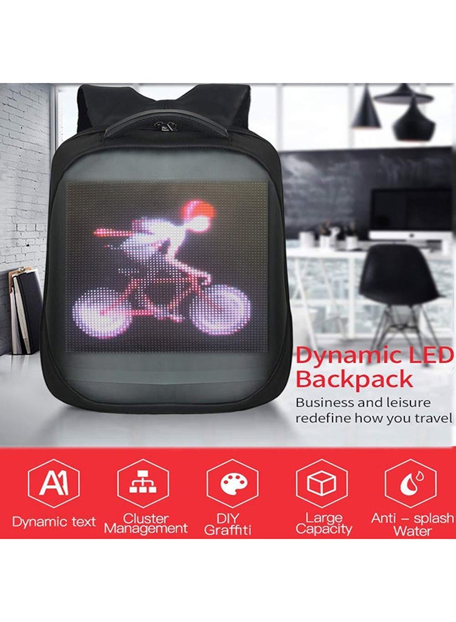 Crony Stylish Nylon Backpack Black/Blue - Image 5