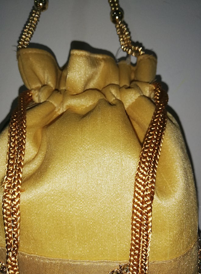 Generic - Ethnic Potli Clutch Yellow - Image 1