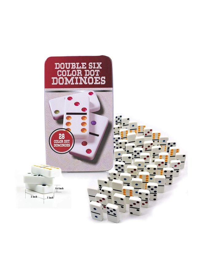 Graphitos - 28-Piece Double 6 Colour Dot Domino Game Set - Image 1