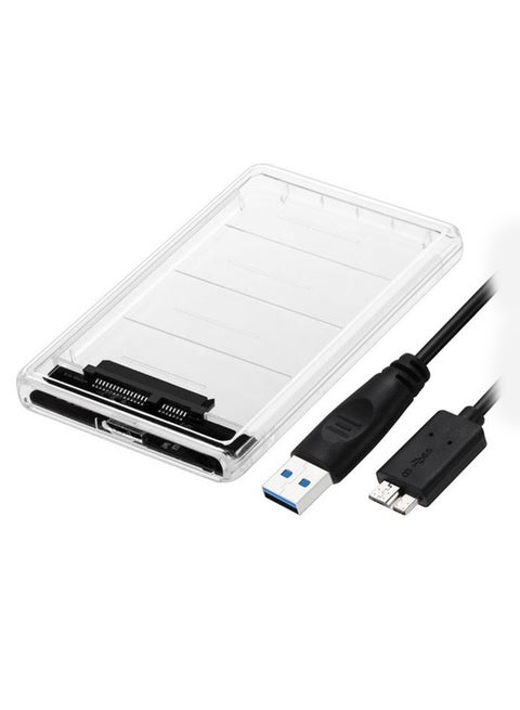 USB 3.0 Micro To SATA External Hard Drive Enclosure Box Clear