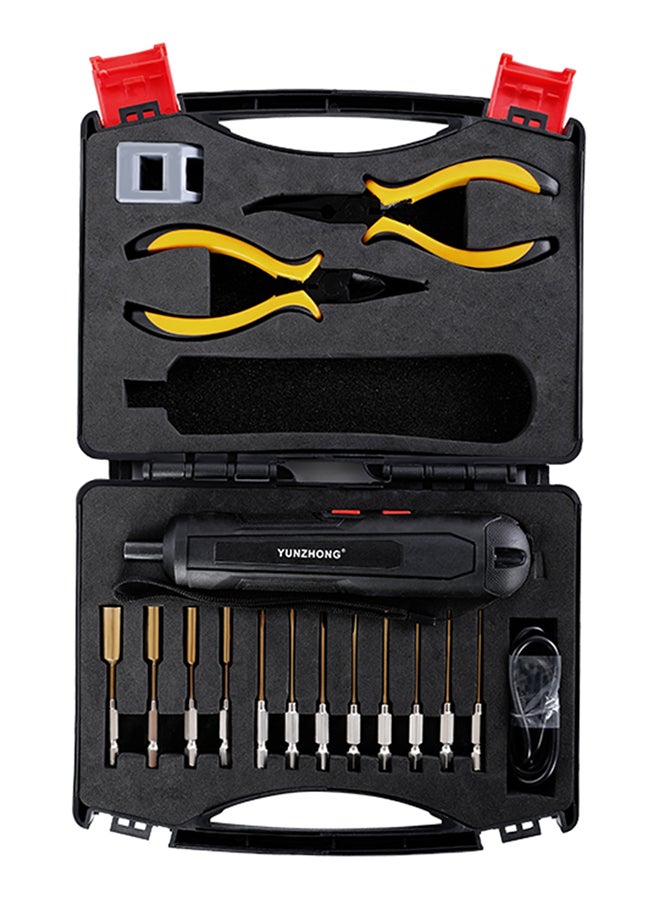 14-Piece Portable Electric Screwdriver Set Multicolour 23x4.80x18cm  - Image 1