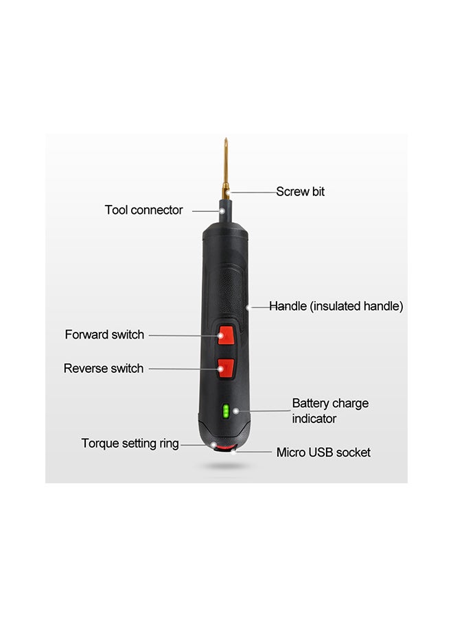14-Piece Portable Electric Screwdriver Set Multicolour 23x4.80x18cm  - Image 3