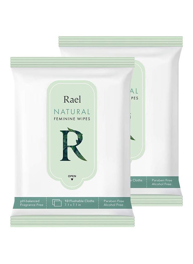 Rael Pack Of 2 Natural Feminine Wipes 71 x 71inch - Image 1