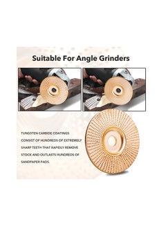 Generic 2-Piece Wood Grinding Wheel Set gold 15x4x14cm  - Image 2
