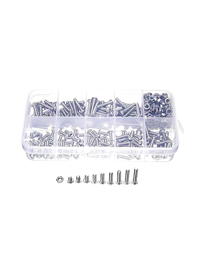 Generic - 340-Piece Hex Socket Button Head Screw Set Silver - Image 1