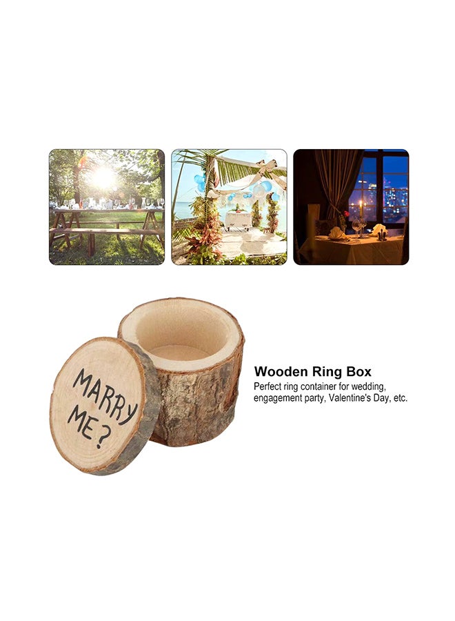 Wedding Ring Wooden Holder Shabby Box Beige - Image 3