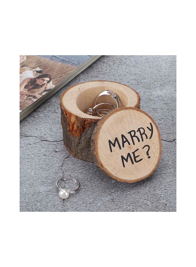 Wedding Ring Wooden Holder Shabby Box Beige - Image 4