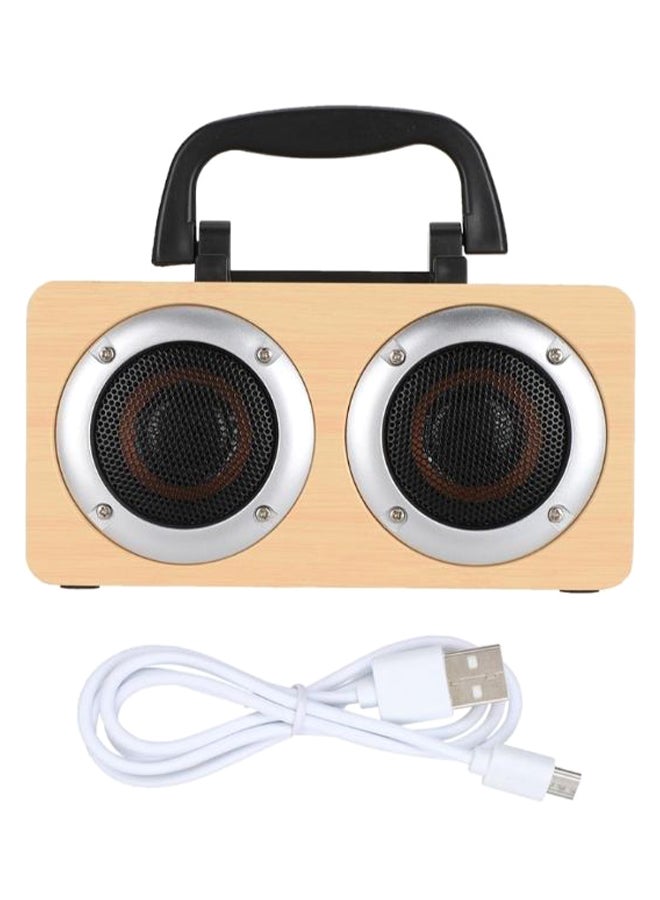 W5B Portable Dual Horn Bluetooth Speaker With Phone Holder Beige/Silver/Black - Image 2