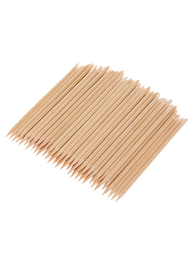 آنسيلف طقم أعواد خشبية لإزالة الجلد الميت حول الأظافر من 100 قطعة بيج - Image 1