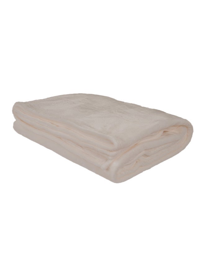 Home Box Lavish Mirco Flannel Blanket polyester Off White King  - Image 1