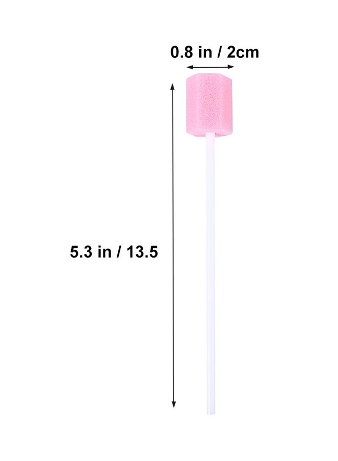 ULTNICE - 100-Piece Disposable Oral Care Swabs Pink 15 x 20 x 3.5centimeter - Image 1