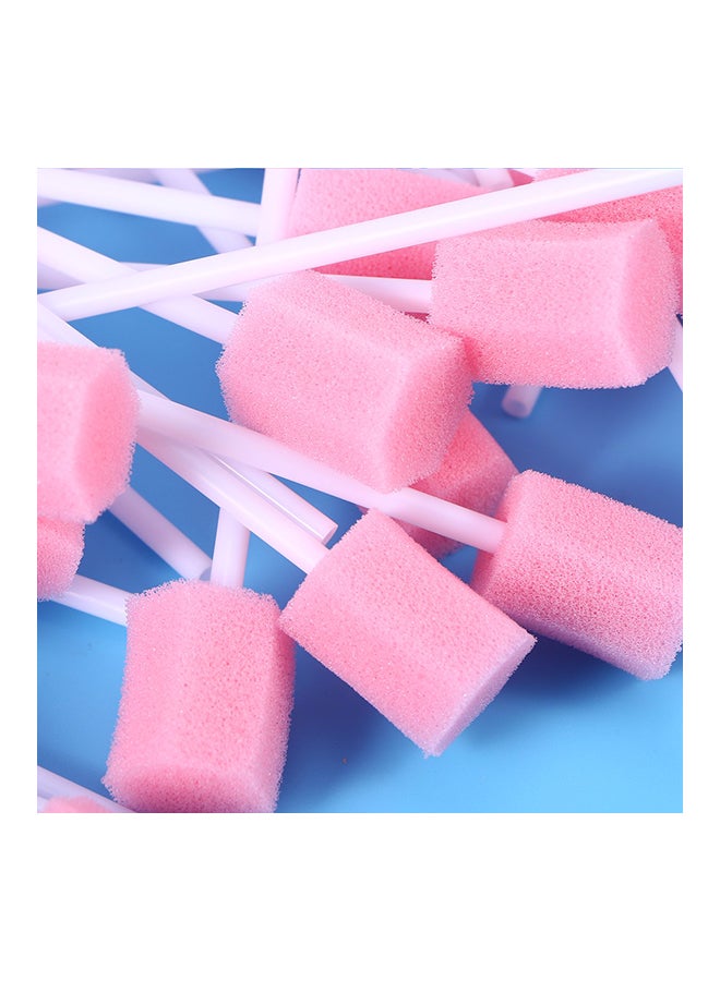 ULTNICE - 100-Piece Disposable Oral Care Swabs Pink 15 x 20 x 3.5centimeter - Image 1