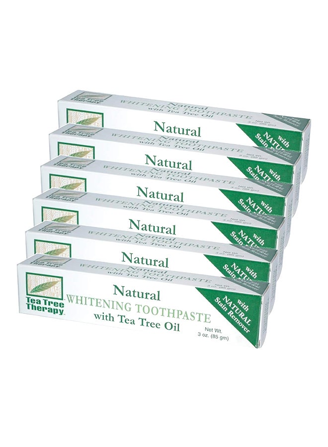 Tea Tree Therapy Pack Of 6 Natural Whitening Toothpaste 85grams