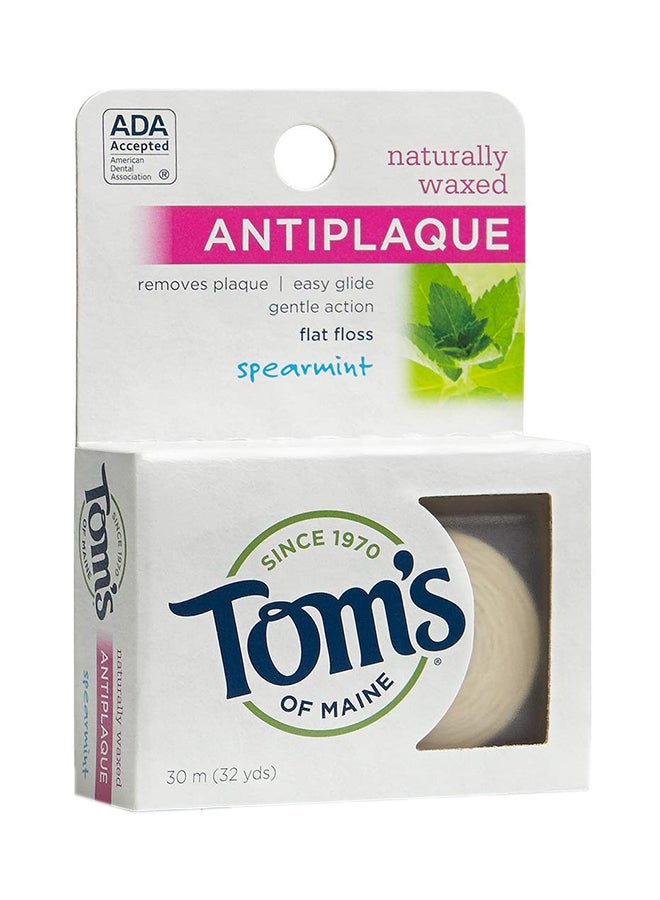 مجموعة خيوط تنظيف أسنان مسطحة مضادة للبلاك بنكهة النعناع مكونة من 4 قطع أبيض 32ياردة