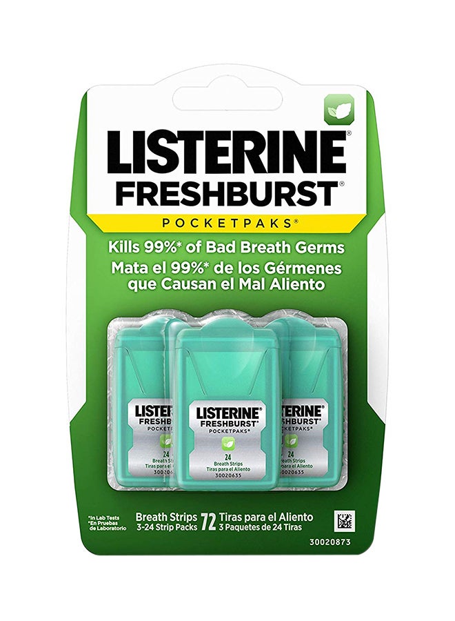 Listerine - Pack Of 3 Fresh Burst Pocketpaks Breath Strips 3 X 0.64 - Image 1
