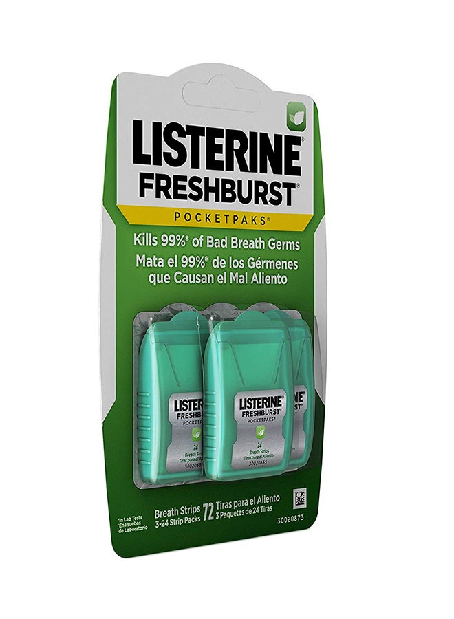 Listerine - Pack Of 3 Fresh Burst Pocketpaks Breath Strips 3 X 0.64 - Image 1