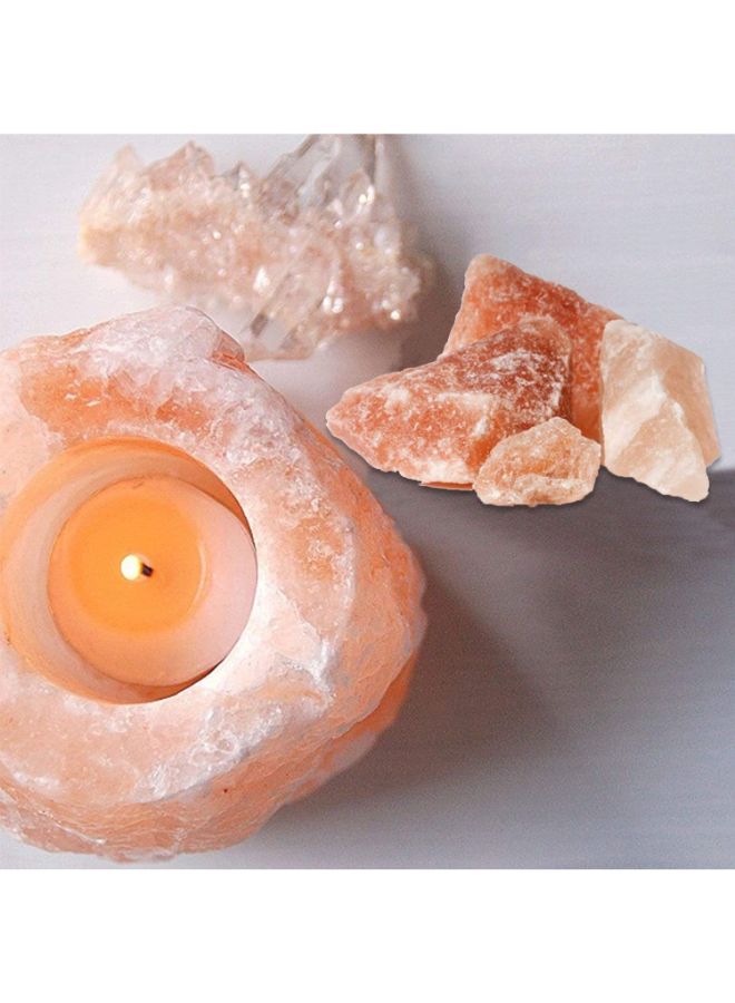 Himalayan Glow - Himalayan Glow Salt Candle Holder Orange 3.2 x 3.8 x 2.8inch - Image 1