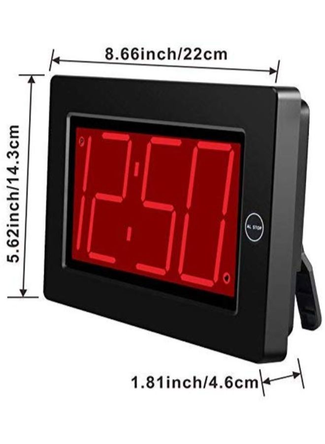KWANWA - LED Display Digital Wall Clock Black 4.7 x 2 x 3.3inch - Image 1
