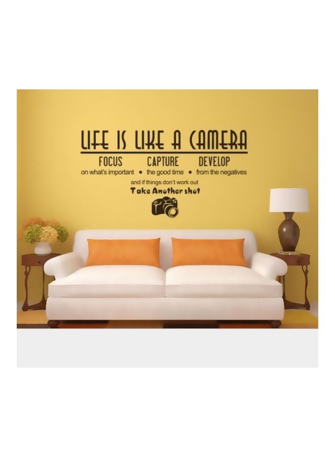 Decorative Quote Wall Sticker Yellow/Black 30x57cm