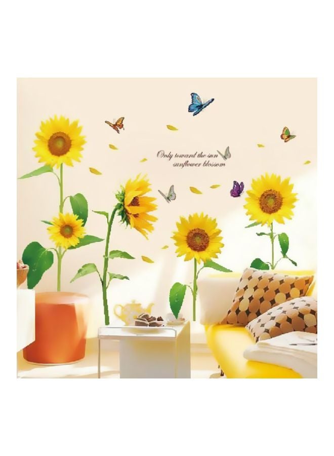 Sunflower Printed Wall Sticker Multicolour 60x90cm