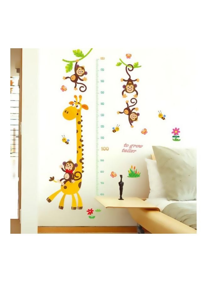 Giraffe Height Printed Wall Sticker Multicolour 90x60cm