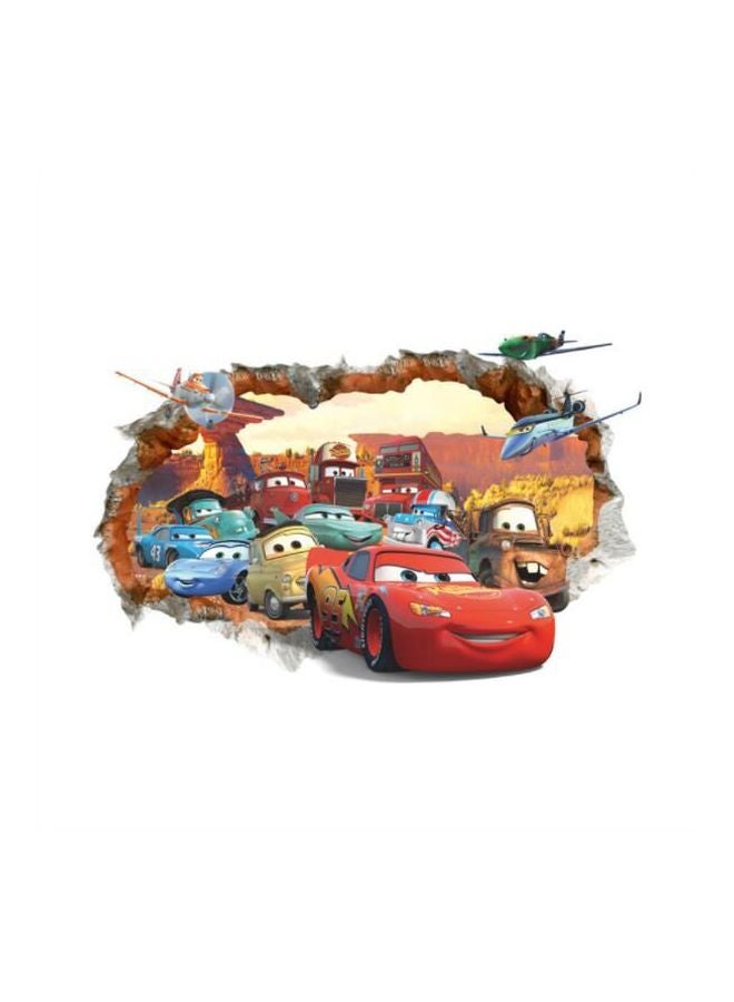 3D Car Story Printed Wall Sticker Multicolour 70x50cm