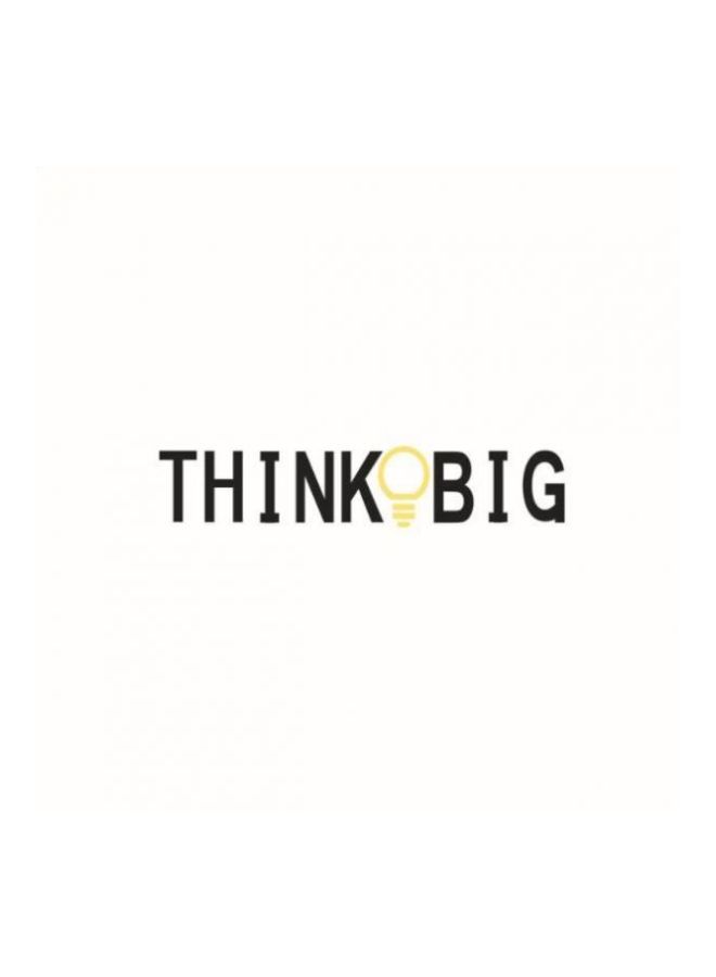 ملصق جداري بطبعة عبارة "Think Big" أسود/ أصفر 60x45سم