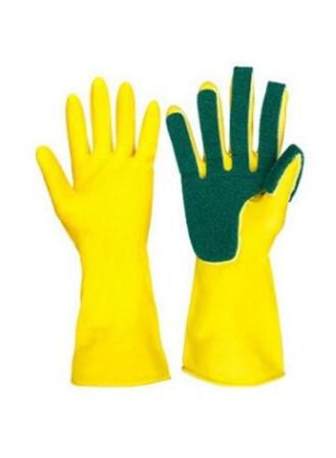 Waterproof Latex Dishwashing Gloves Yellow/Green L
