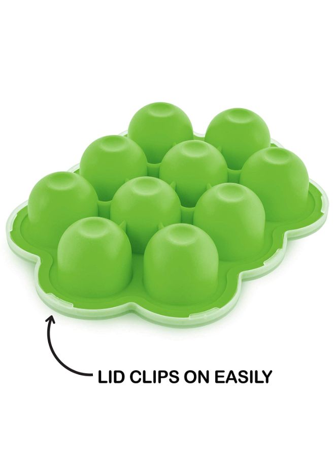 وي سبراوت صينية تخزين الطعام في المجمد من السيليكون بغطاء كبس أخضر - Image 2