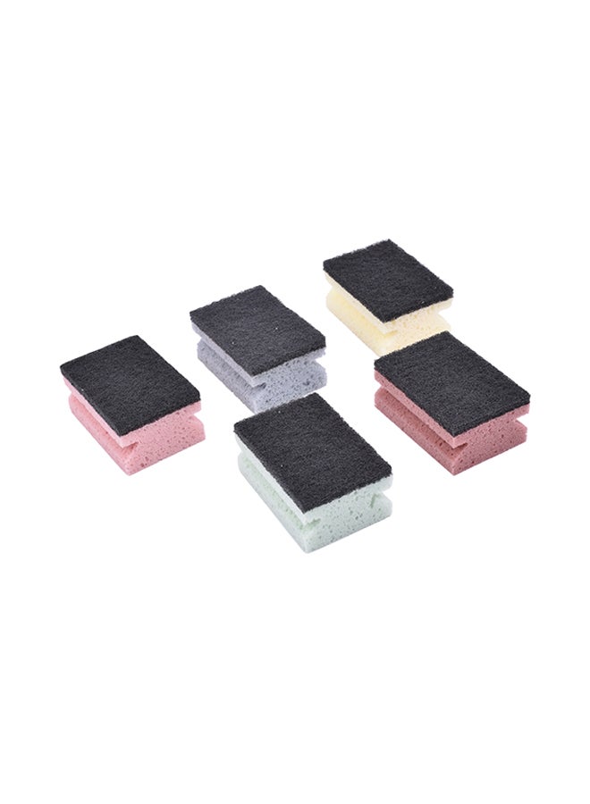 Home Concept 5-Piece Kitchen Cleaning Scourer Sponge Set Multicolour 10x7x23cm 