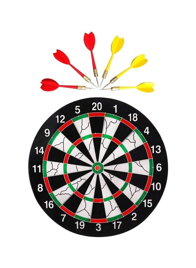 Prime Deals 7-Piece Double Faced Dart Board And 6 Needle Set OzW-Dart17Folding 17inch - Image 1