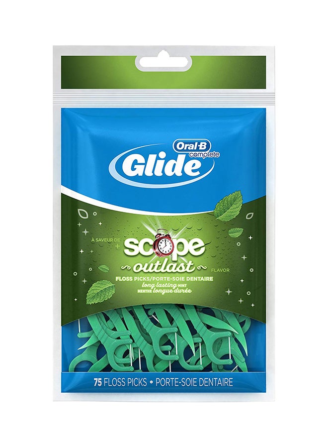 أورال بي مجموعة أعواد تنظيف الأسنان بالخيط سكوب أوتلاست برائحة النعناع طويلة الأمد مكونة من 75 قطعة أخضر - Image 2