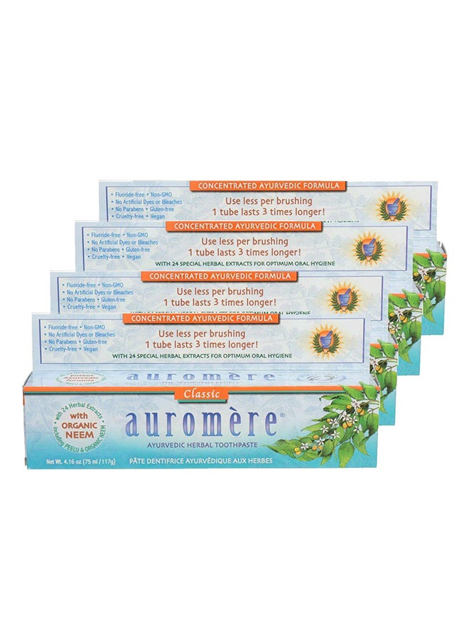 Auromere - Pack Of 4 Ayurvedic Herbal Organic Toothpaste - Image 1