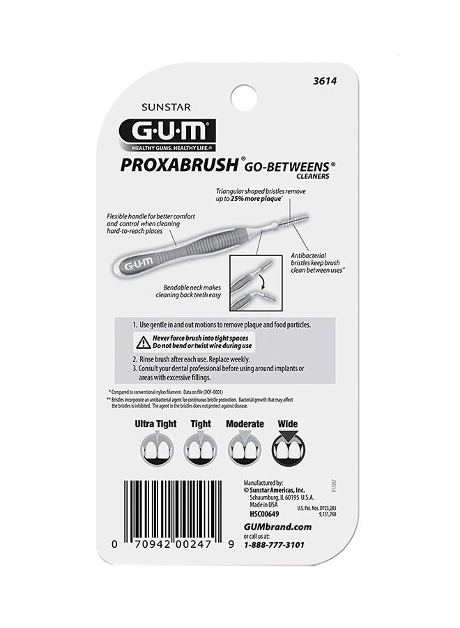Gum 10-Piece Proxabrush Go-Betweens Wide Interdental Brush Set Blue/Clear - Image 3