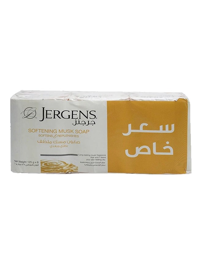 مجموعة صابون مسك ملطف مكونة من 6 قطع متعدد الألوان 6 x 125جرام