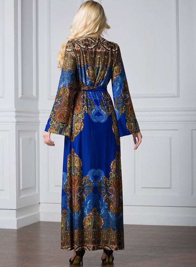 Graphic Printed Long Sleeve Maxi Dress Multicolour  - Image 2