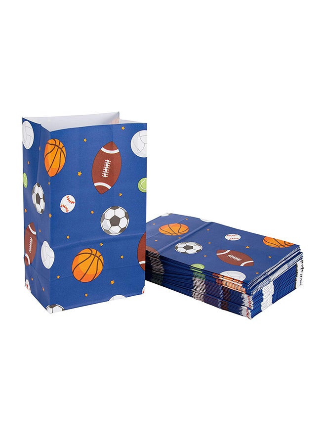 Blue Panda - 36-Piece Sports Print Party Treat Bag 5.2 x 8.7 x 3.3inch - Image 1