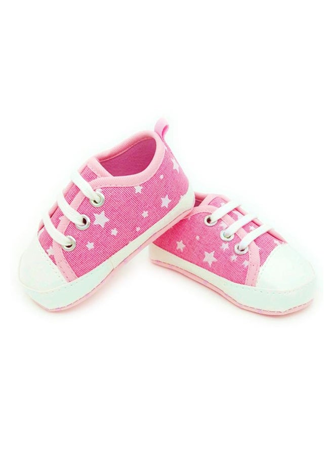 Canvas Lace Up Bootsies Pink  - Image 2
