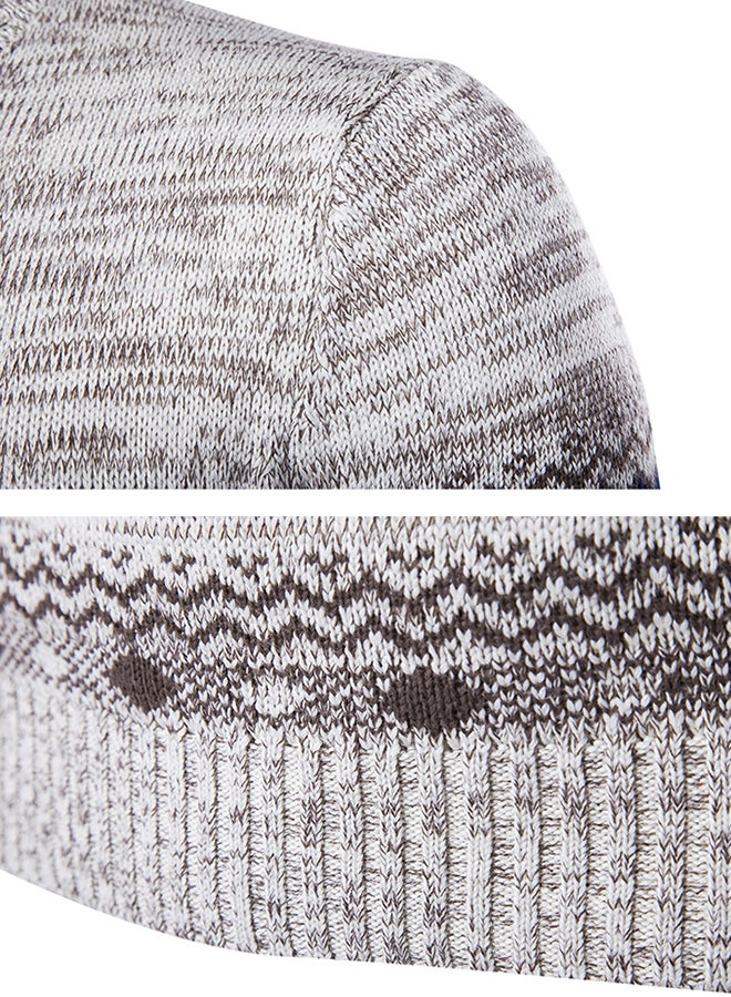 Generic Casual Loose Folk Pattern Sweater Grey  - Image 3