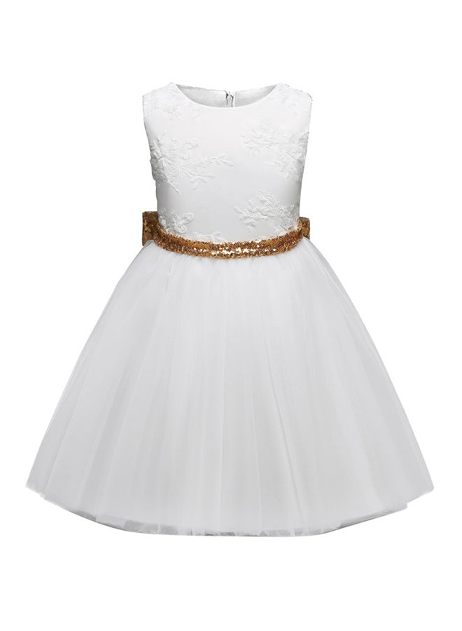 Generic Princess Dress With Belt White  - Image 1