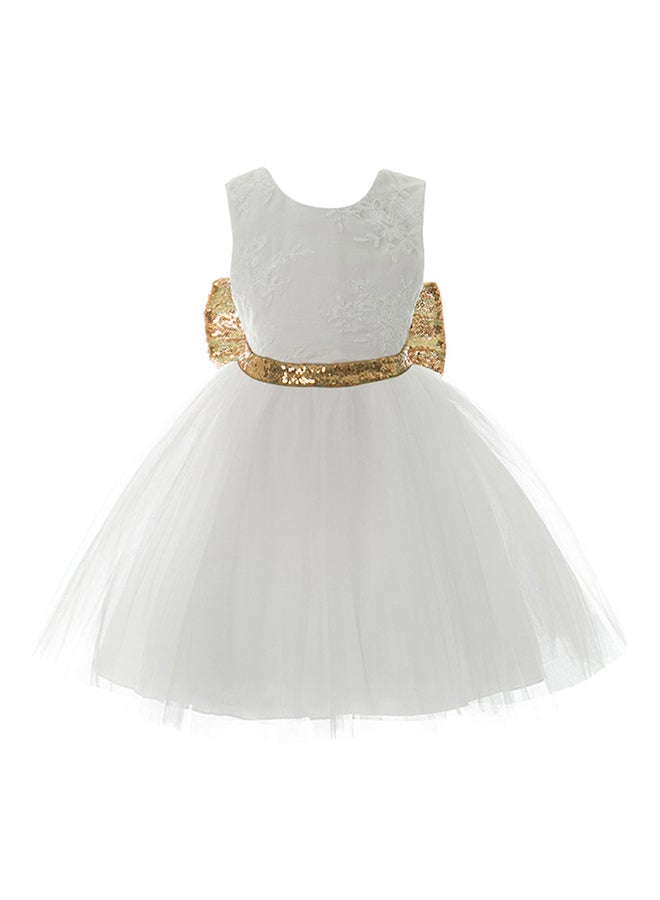 Generic Princess Dress With Belt White  - Image 3