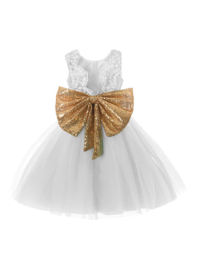 Generic Princess Dress With Belt White  - Image 2