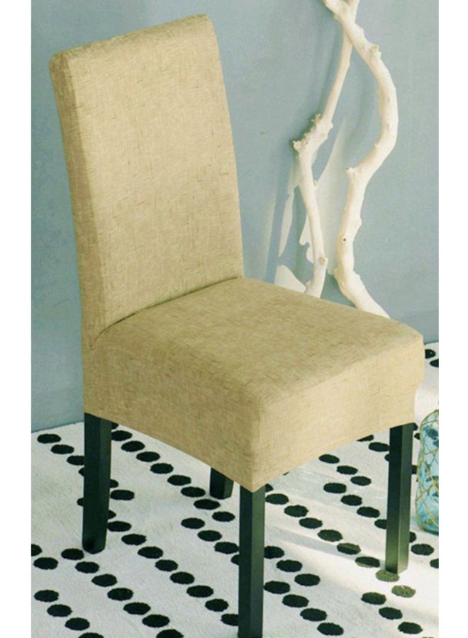 Solid Pattern Chair Cover Beige